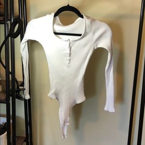 One piece scoop neck top